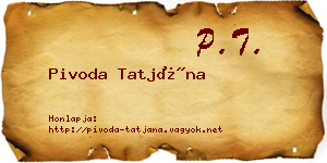 Pivoda Tatjána névjegykártya